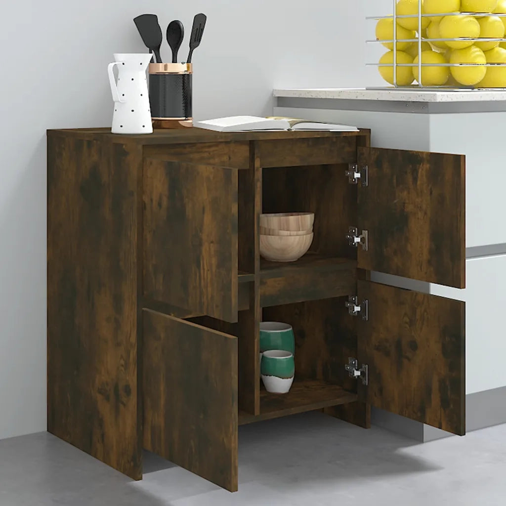 Credenza | Madia | Buffet da pranzo | Armadio da pranzo Rovere Fumo 70x41x75 cm in Truciolato