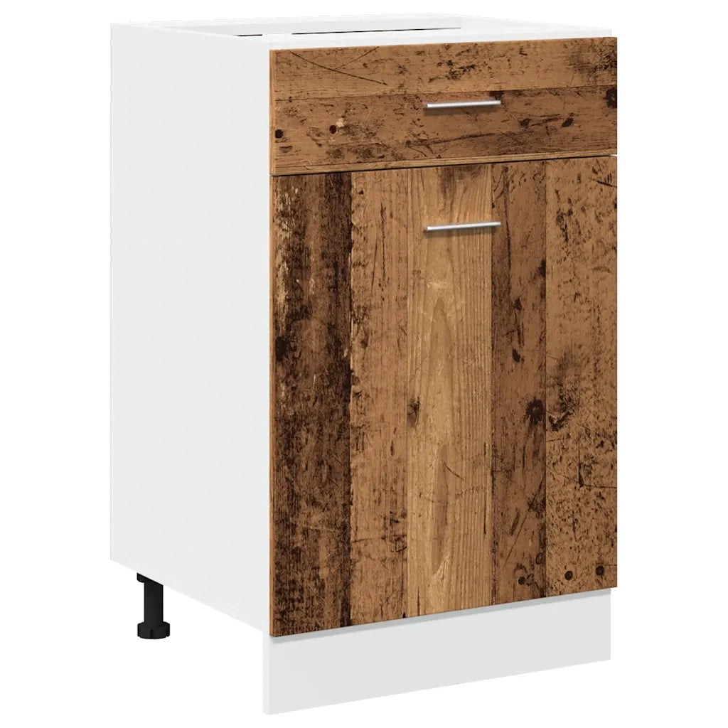 Pensile da cucina | Mobile con Cassetto ¡°Lyon¡± Legno Antico 50x46x81,5cm