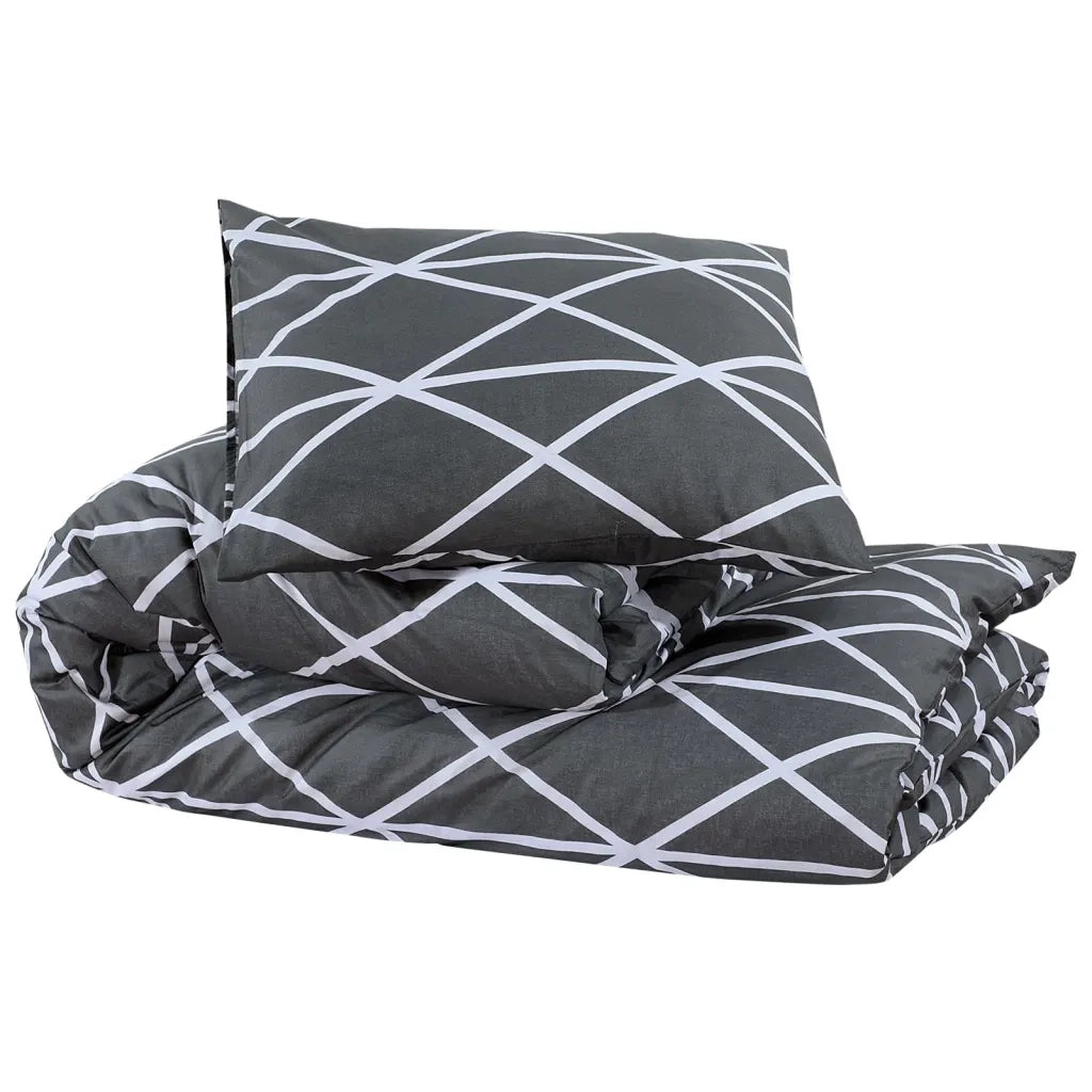 Set Copripiumino Grigio 155x220 cm in Cotone 136055