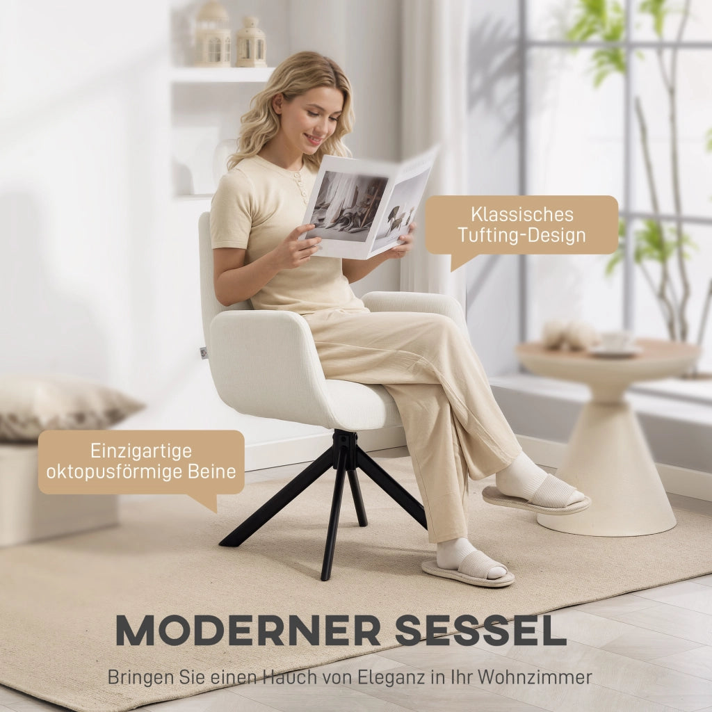 Poltrona girevole ¨C Minimal ¨C crema