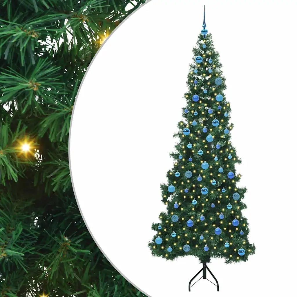 Albero di Natale Artificiale Angolare con 300 LED Verde 240 cm 3397296