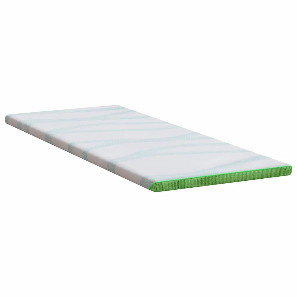 Topper per materasso Bianco e Verde 70 x 200 cm 4106143