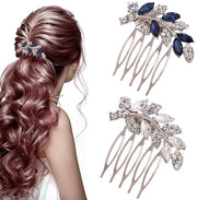 Accessori per la sposa con fiori di perle e cristalli - 2 pezzi - Duraturo - Resistente all'ossidazione - Parure per la sposa