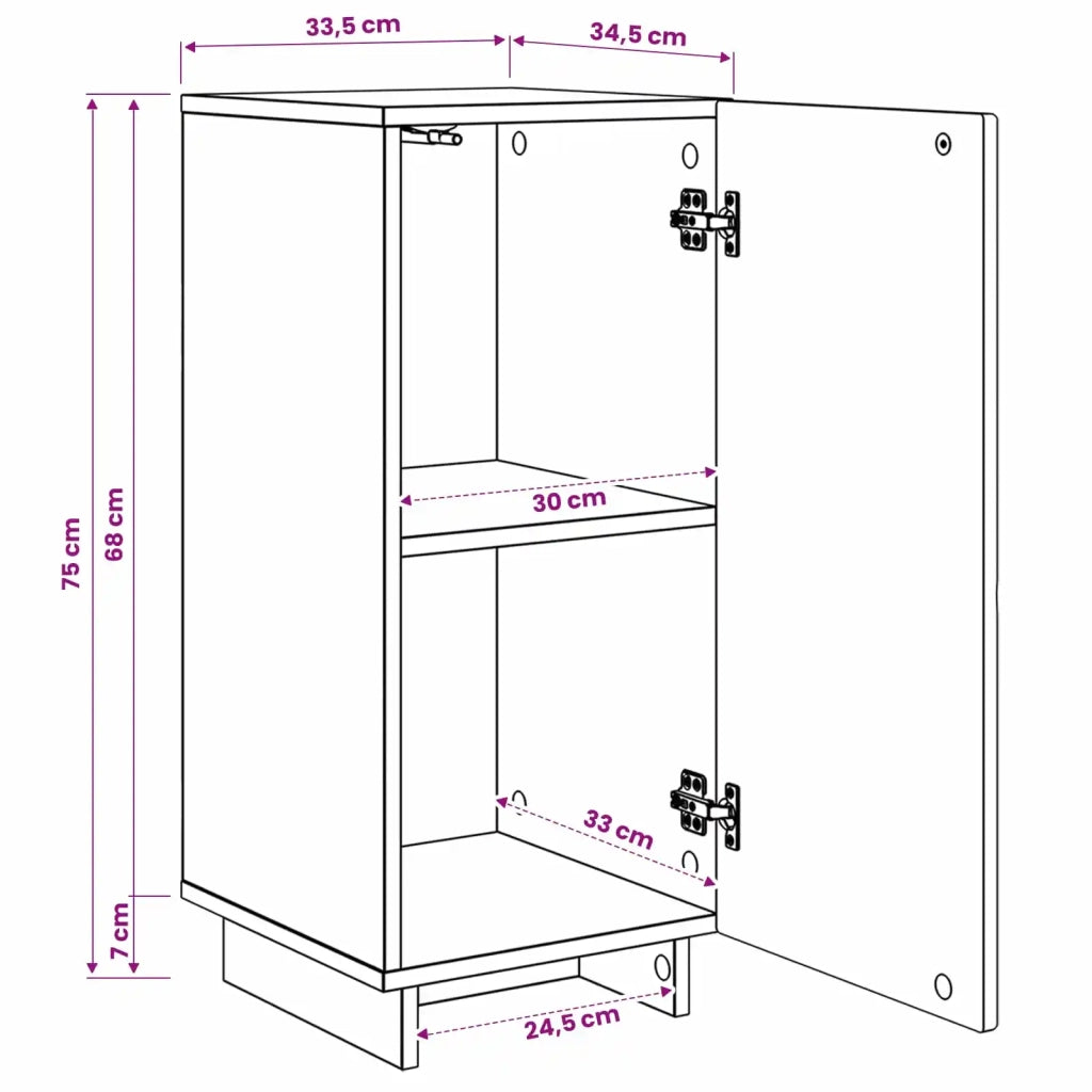 Credenza Sonoma grigio 33,5 x 34,5 x 75 cm Legno ingegnerizzato 8011510
