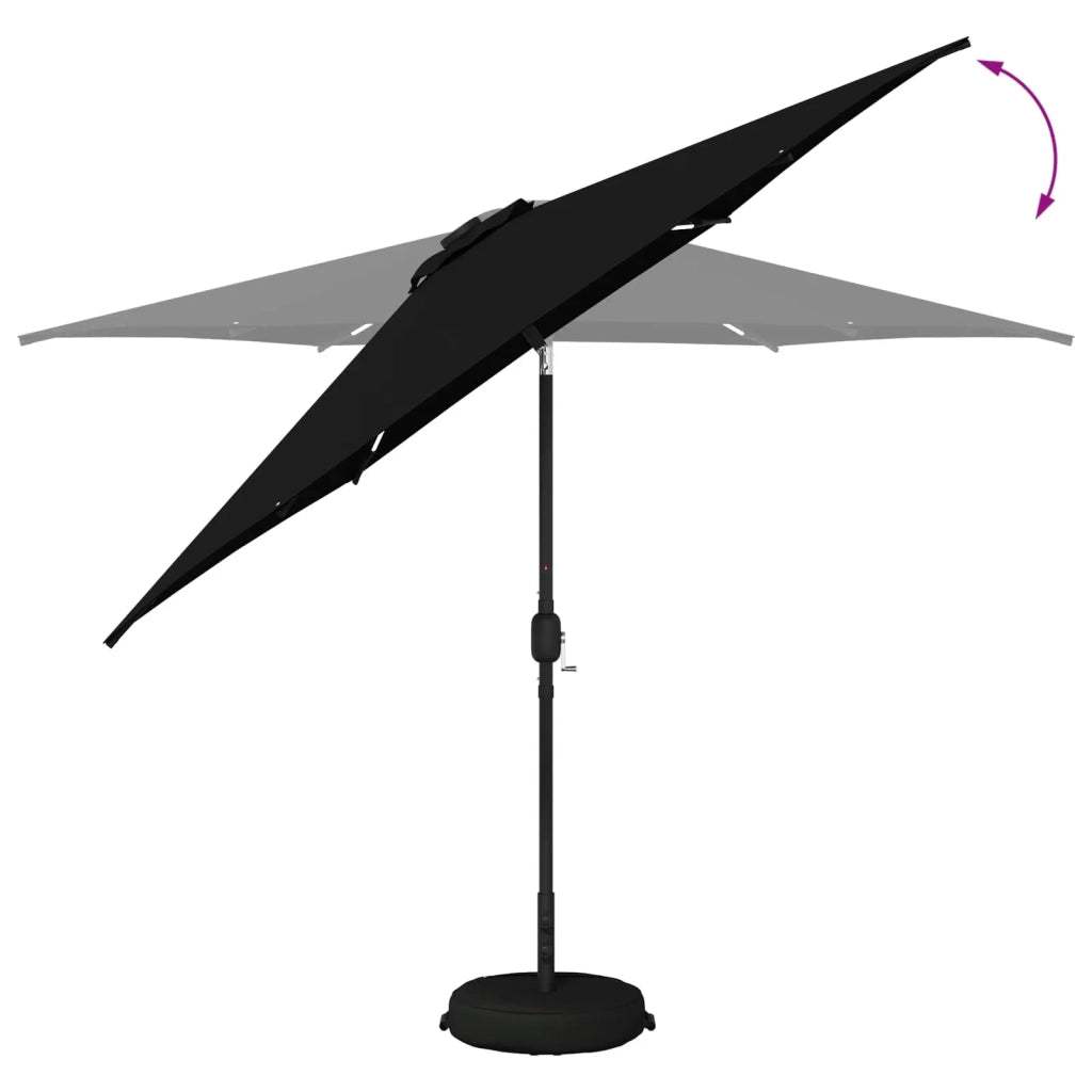Ombrellone da giardino-Parasol da giardino con luci LED e base 300 x 300 cm Poliestere 791841