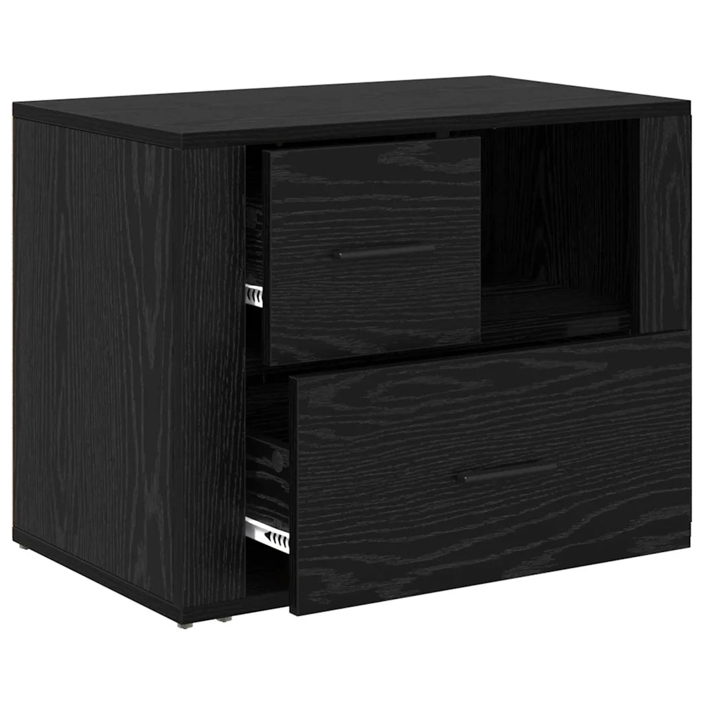 Armadio da Notte Rovere Nero 35 x 60 x 50 cm Legno multistrato 881089