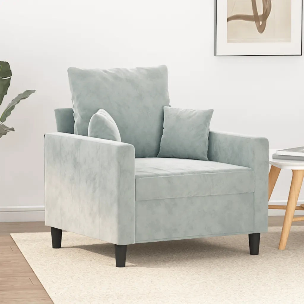 Poltrona | Sedia Relax Grigio Chiaro 60 cm Velluto