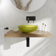 Lavabo da appoggio in vetro trasparente 39,5x39,5x14 cm color verde | Aurea