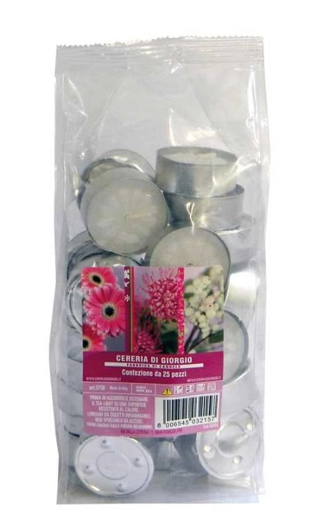 Tea-light candele decorative bianche 25 pezzi