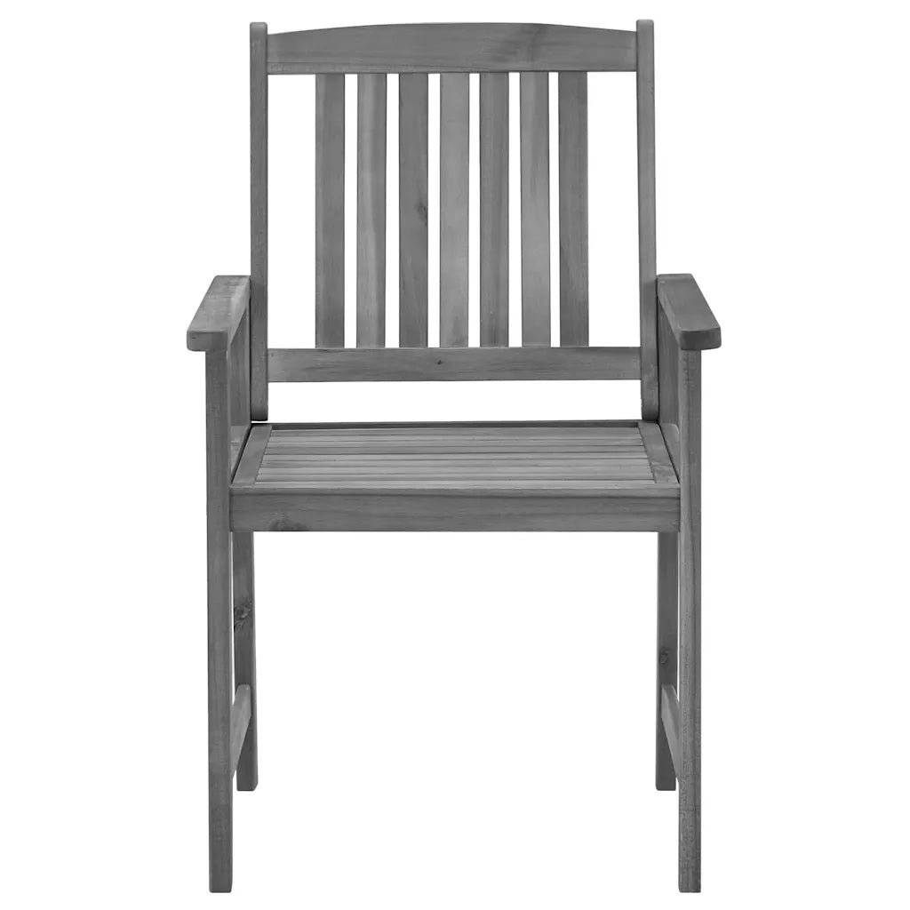 Sedie da Giardino con Cuscini 4 pz | Sedie da Esterno in Massello di Acacia Grigio