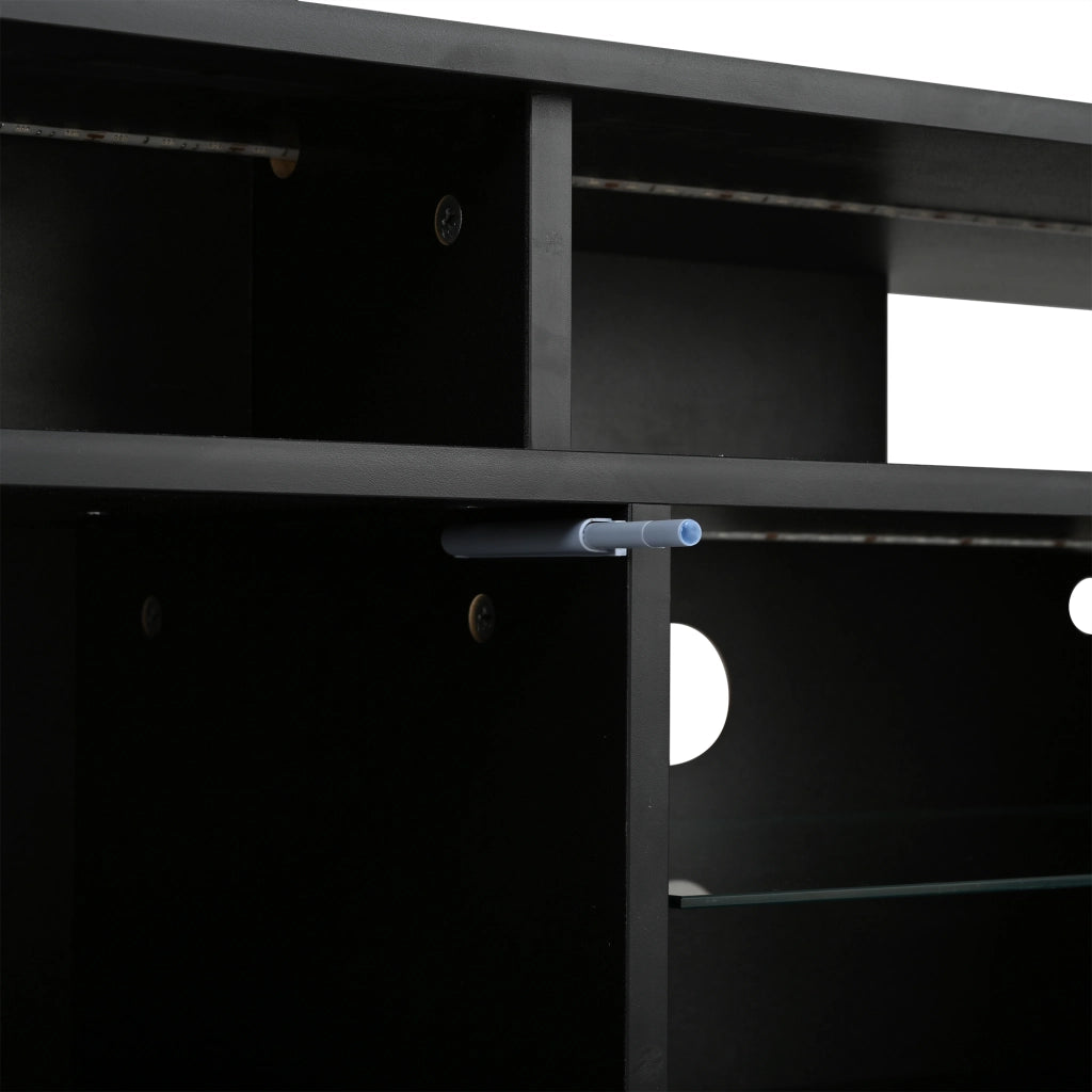 Mobile TV nero per televisore da 70 pollici con luci LED