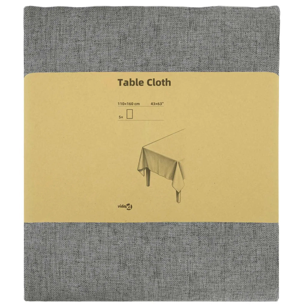 Tovaglia da Tavolo 5 pz Rettangolare Grigio Chiaro 110 x 160 cm 42040311