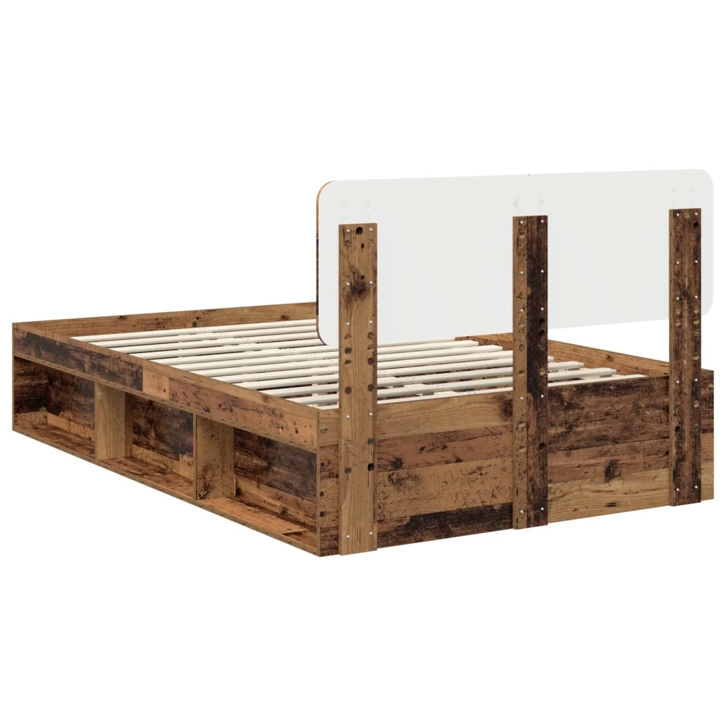 Struttura del letto-Giroletto Legno vecchio 135 x 190 cm Pino massello 707558