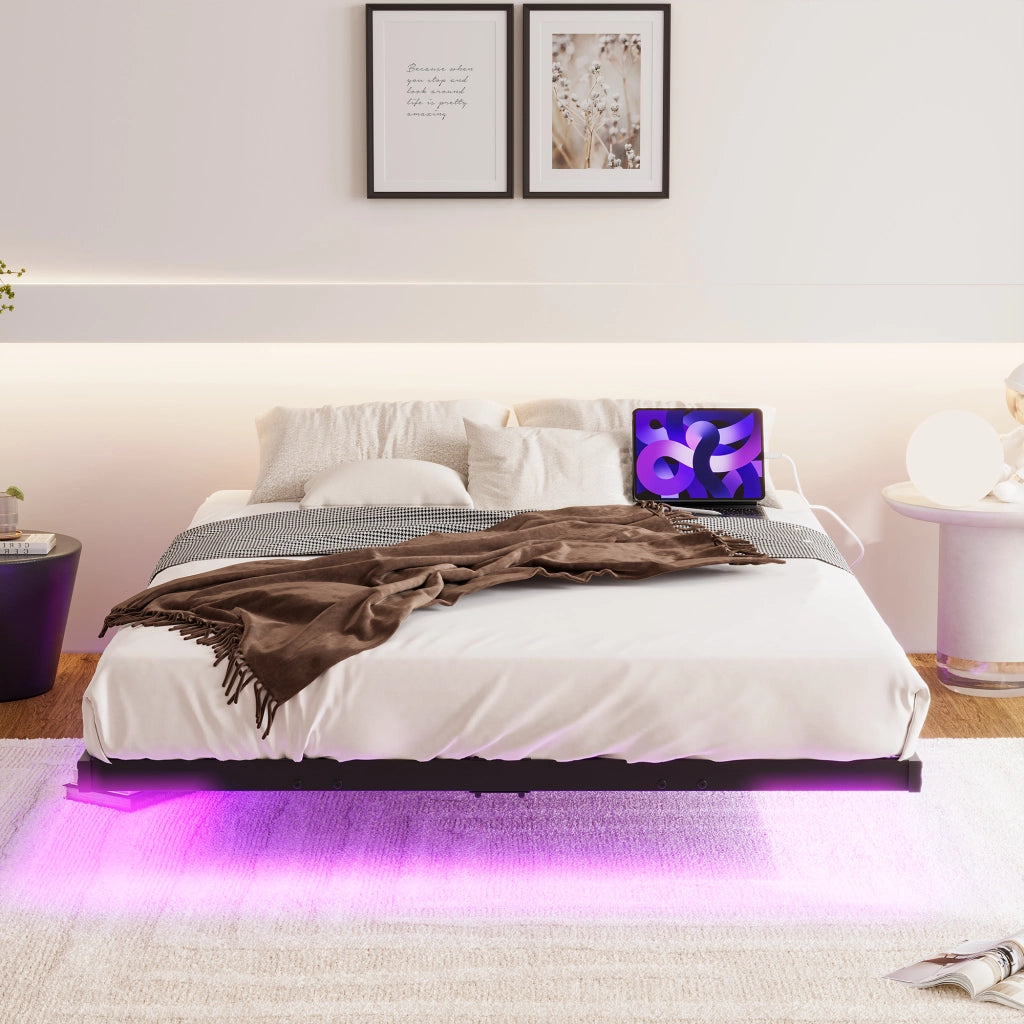 letto a sospensione metallo nero 120 x 200 cm