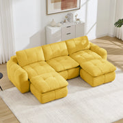 DIVANO Modulare a U 264x160 cm in Chenille Giallo
