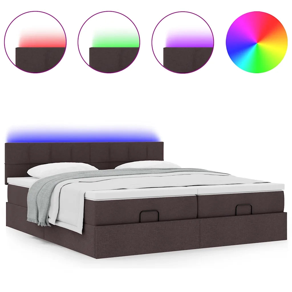 Struttura Letto Pouf con Materassi 180x200 cm in Tessuto
