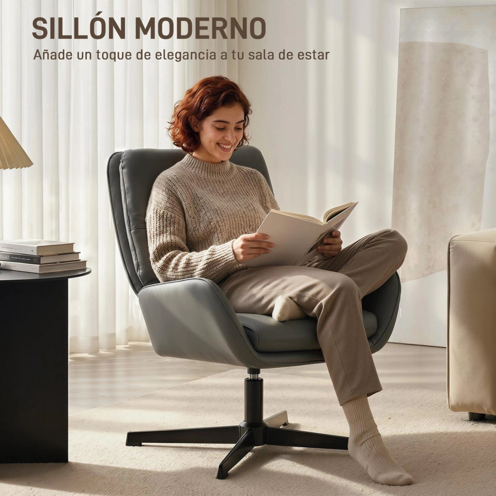 Poltrona Relax Massaggiante in Similpelle Grigio ¨C Zephmum ¨C 80x100x110