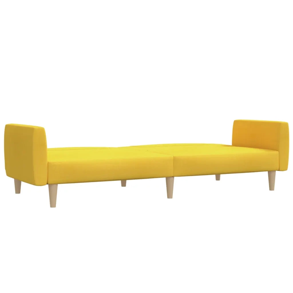 Divano letto | Sof¨¤ letto | Letto singolo a 2 Posti Giallo in Tessuto