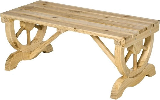 Banco da Giardino - Banco Esterno - Banco Terrazza - Banco Balcone - Sedia da Giardino - Mobili da Giardino - per Giardino - Terrazza - Balcone - 98 x 50 x 39,5 cm - Legno Naturale
