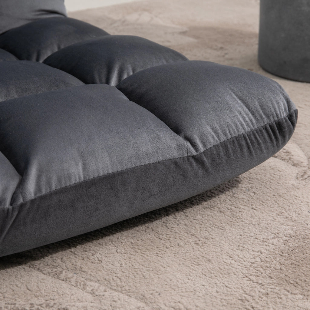 Poltrona da pavimento 55x71x53.5 cm convertibile 3 in 1 in poliestere grigio scuro