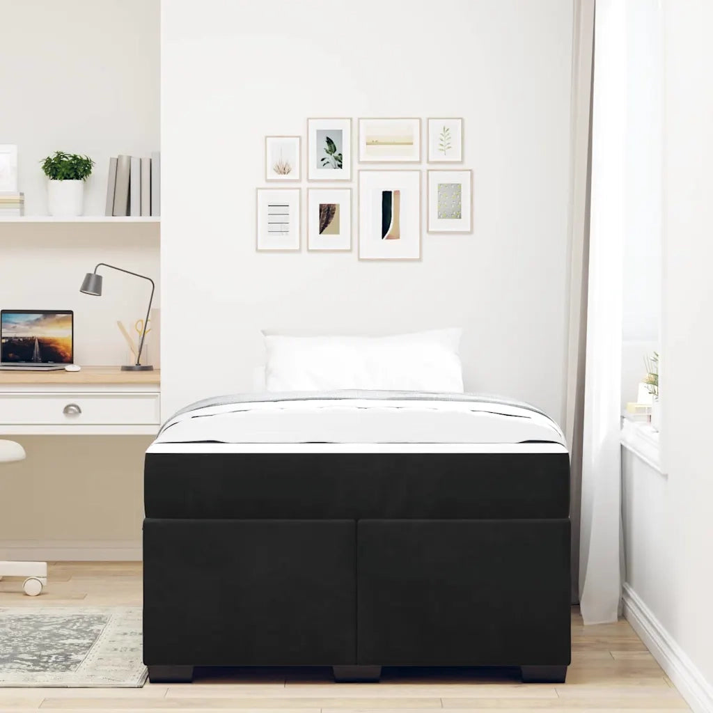 Struttura del letto con materasso Nero 120 x 190 cm Tessuto 3399280