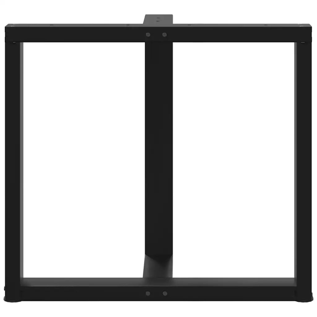 Gambe per tavolo da pranzo a forma di T 2 pz | Piede del tavolo nere 70x35x(72-73) cm in acciaio