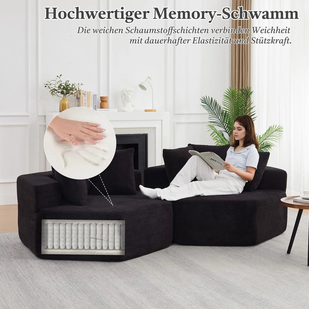 Divano modulare monopezzo ¨C Minimal ¨C Tessuto chenille, design moderno