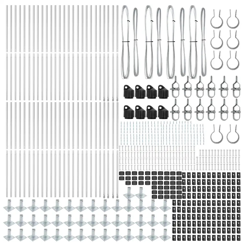 Palo della recinzione 52 pcs Grigio 3,2 x 3,2 x 130 cm
