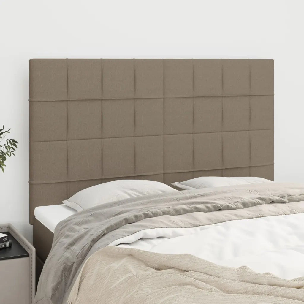 Testiera | Testata per letto Tortora 144x5x118/128 cm Tessuto
