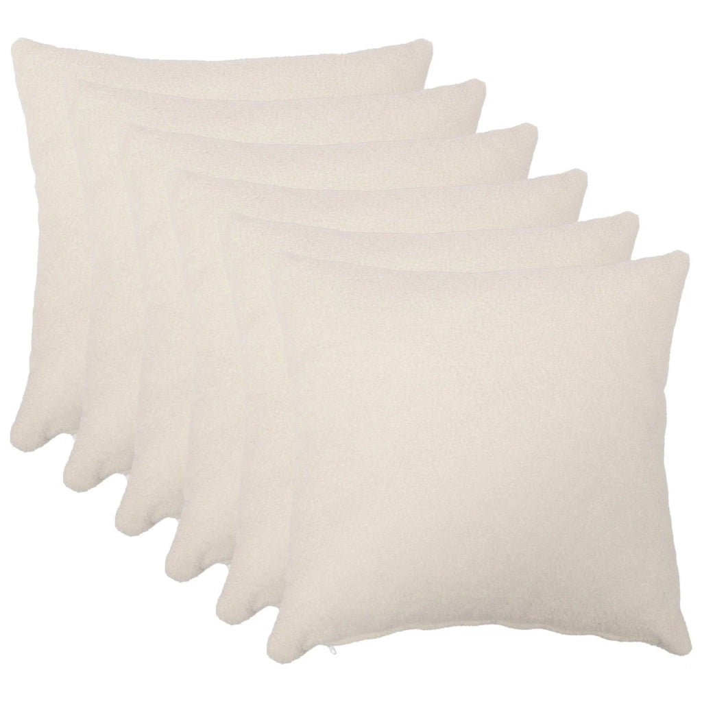 Federa 6 pcs HEERLEN Crema 30 x 30 cm Bouclé 907452