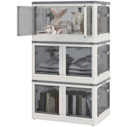 Scatola di Stoccaggio, 3 pezzi, Pieghevole, con Ruote ¨C Minimal ¨C 60x42x34, Bianco