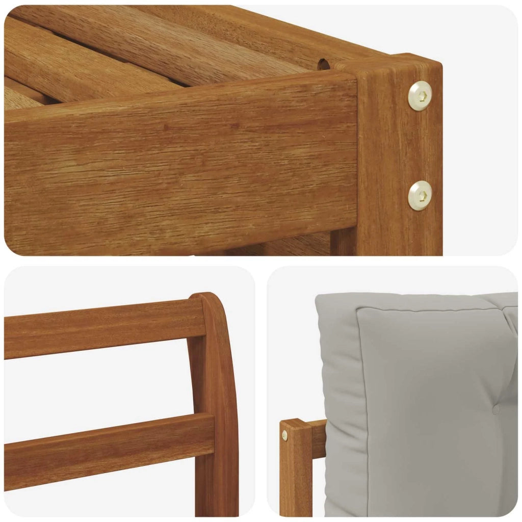 Set di divani da esterno 5 pcs Grigio Naturale e Chiaro 3373301