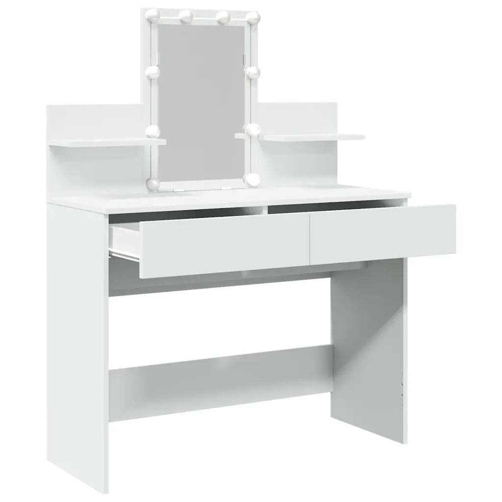 Toeletta | Tavolo da Trucco con LED Bianco 100x40x130 cm