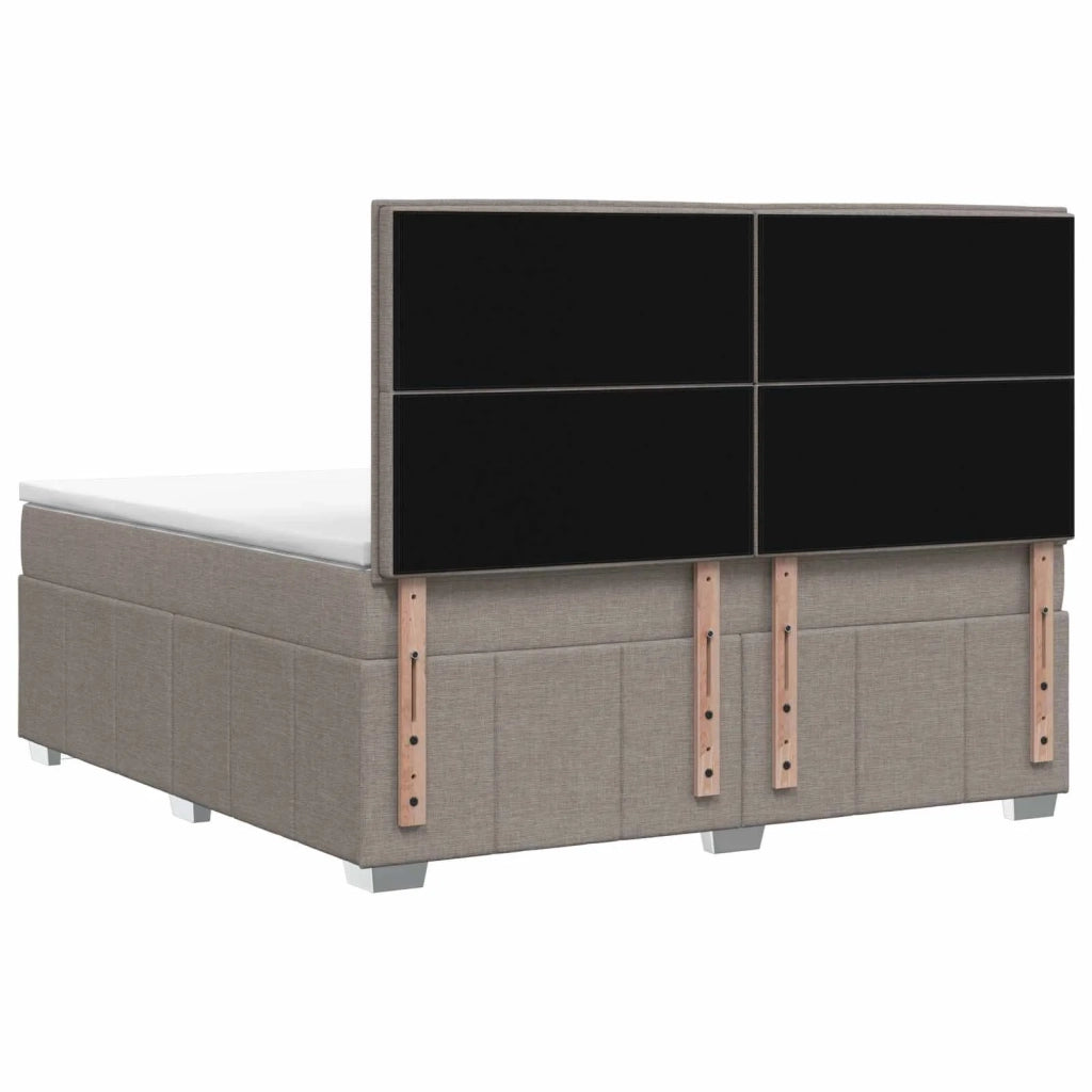 Letto box spring con materasso Tortora 140 x 200 cm Tessuto 3454152