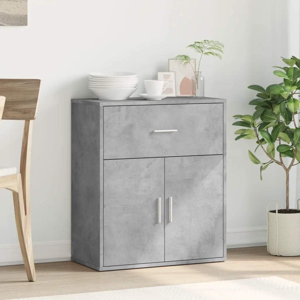 Credenza-Buffet-Armadio da cucina Grigio Cemento 60x31x70 cm in Legno Multistrato 940951