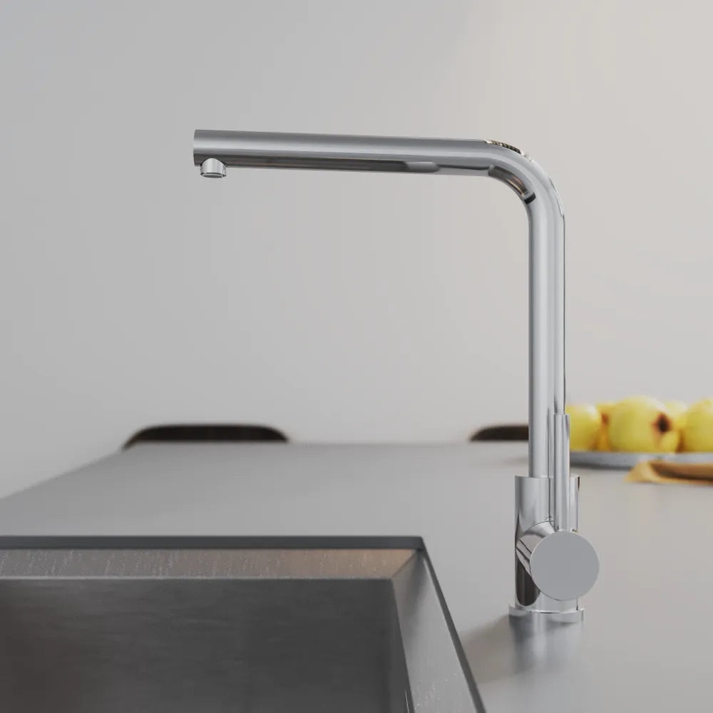 Miscelatore lavello cucina orientabile in acciaio inox cromato | Zenzero