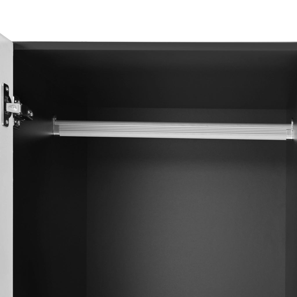 Armadio con specchio e toeletta con sgabello estraibile