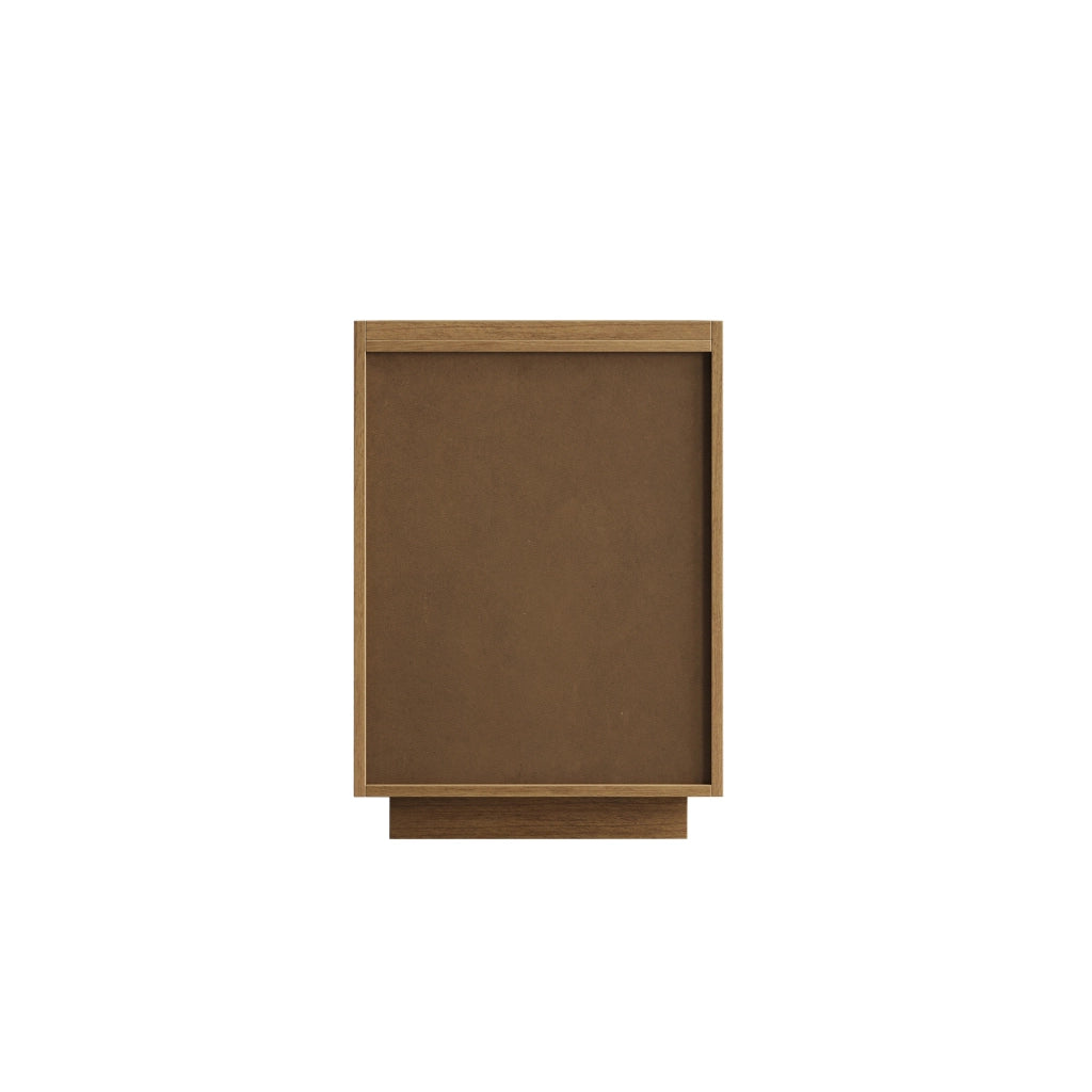 Comodino con 2 cassetti senza maniglie, stile minimalista, per camera da letto, in MDF e truciolare, rovere, 38 × 48 × 55 cm