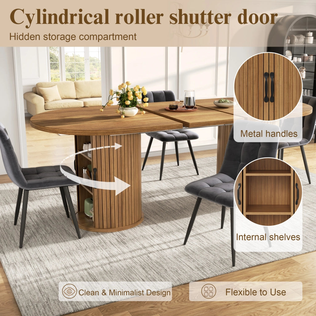 Tavolo allungabile con vano nascosto e struttura interna in metallo MDF marrone scuro 150-190 × 80 × 75 cm