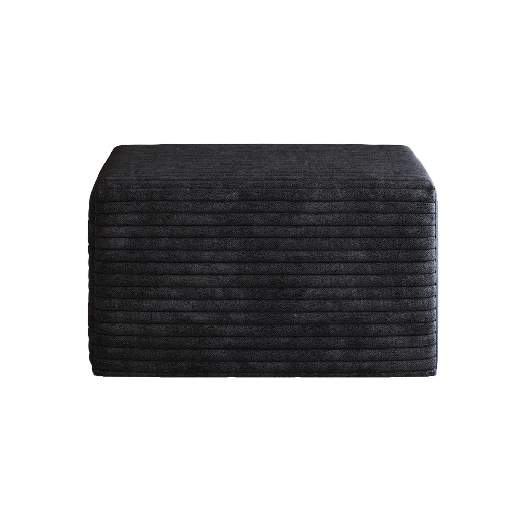 Pouf in tessuto nero senza montaggio