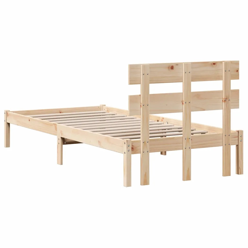 Struttura del letto Marrone 90 x 200 cm Legno massello di pino 872137