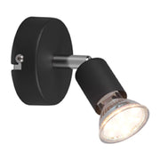 FARETTO DA PARETE PARIS 1 LUCE GU10 NERO- 1,0 pz