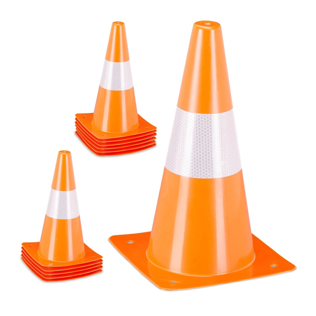 Set di 12 coni di segnalazione impilabili per allenamento sportivo all'aperto 43 x 29 cm in plastica arancione 13_0014733