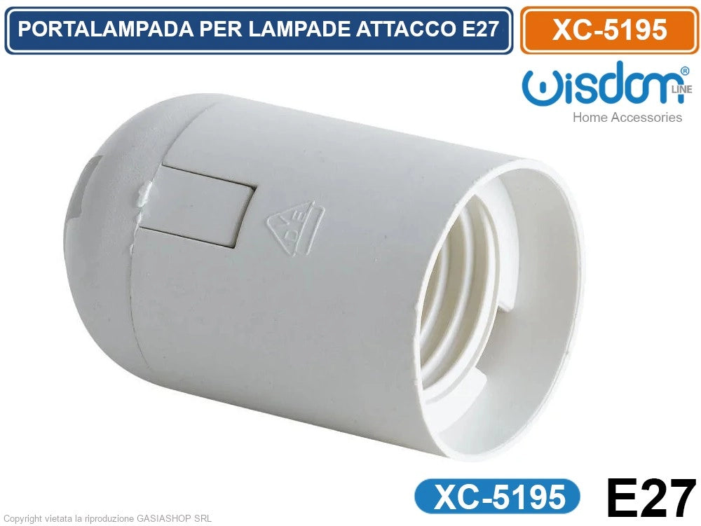 PORTALAMPADA IN PLASTICA PER LAMPADINE ATTACCO E27 - XC-5195