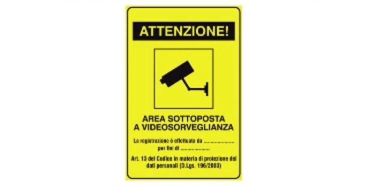 Adesivo di "area videosorvegliata" 18x12 cm