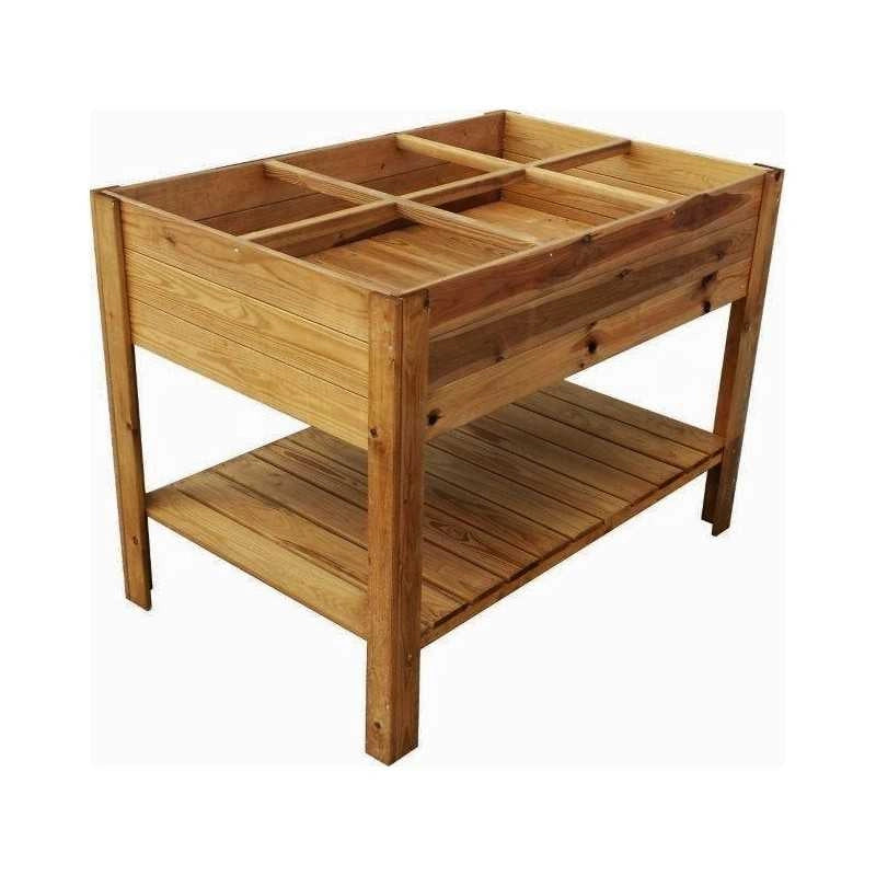 Orto rialzato in legno con fioriera, struttura pino impregnato con telo TNT incluso, per coltivazione orto balcone giardino - Esterni da Vivere