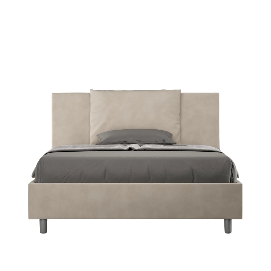 Letto Matrimoniale 160x190 cm con Rete e Contenitore Antea Sabbia