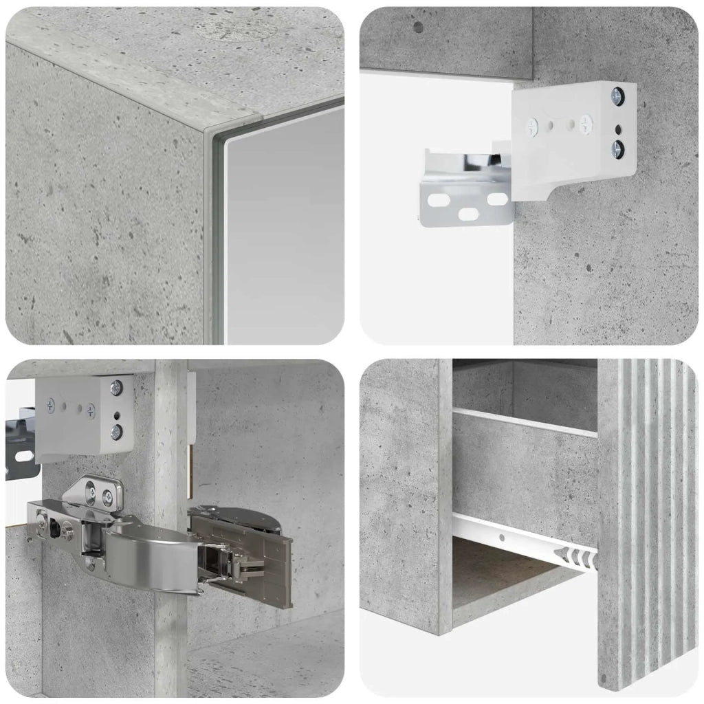 Set di Armadi da Bagno 5 pz Grigio Cemento Legno ingegnerizzato 3406354