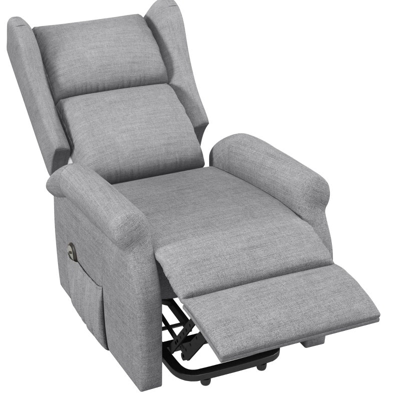 Poltrona Relax con Funzione Alzapersone e Recliner Elettrico, 72,5x94x109 cm, Grigio, Portata 200 kg