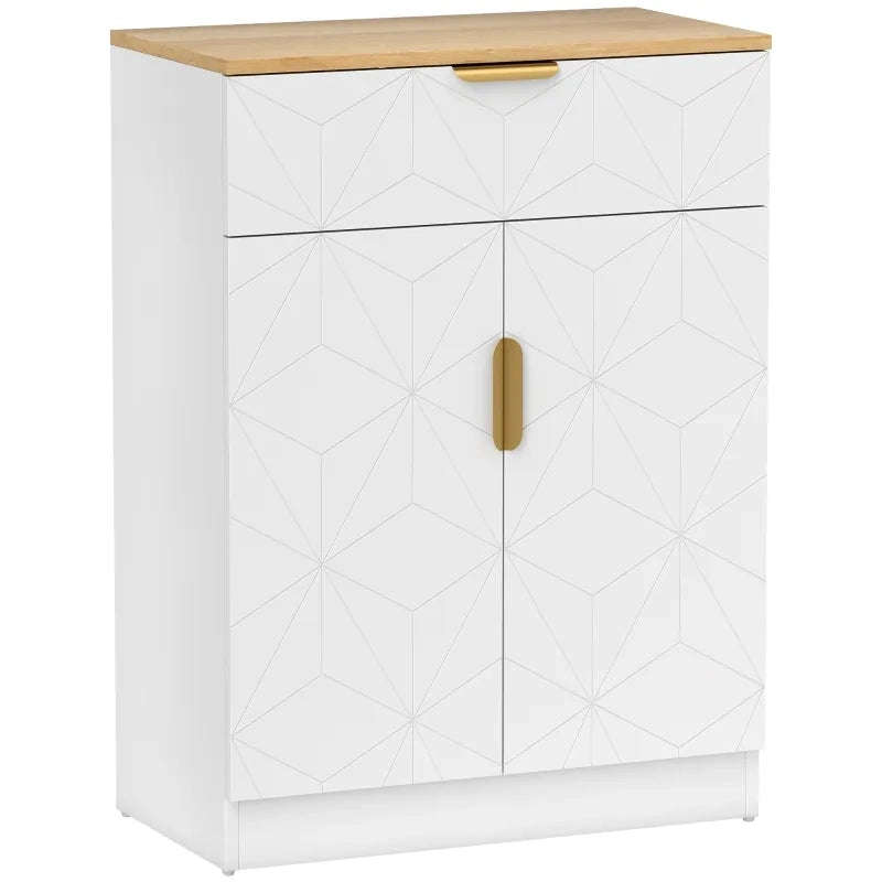 Sideboard moderno bianco con cassetto e ripiano regolabile